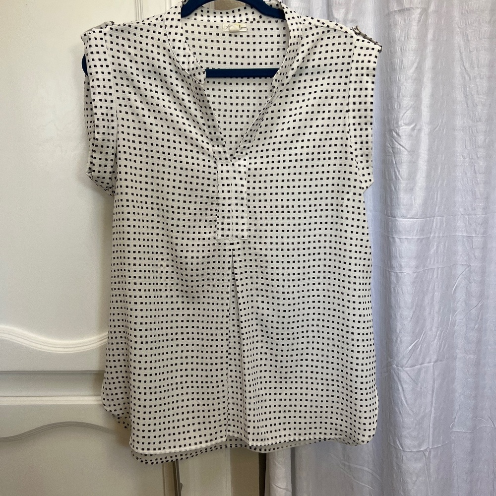 White and black blouse